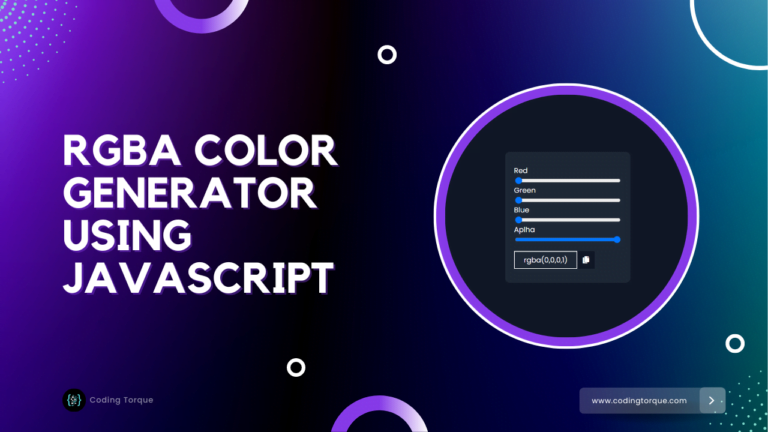 rgba color generator using javascript