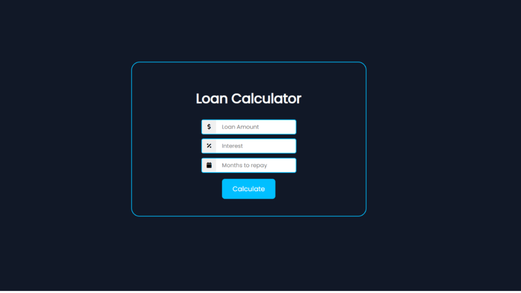 loan calculator using javascript