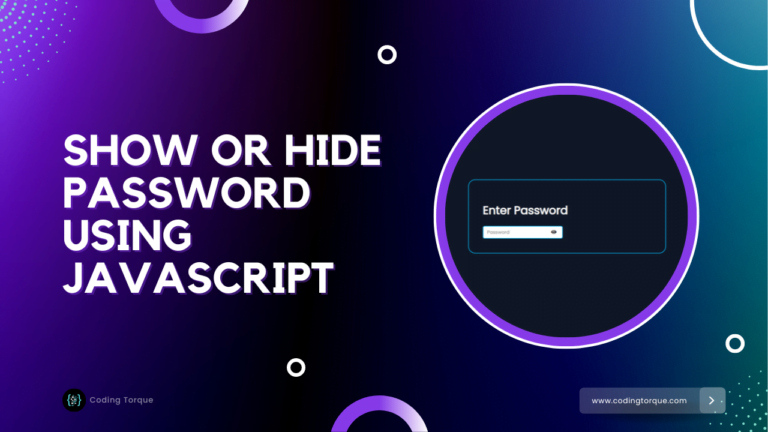 show or hide password using javascript