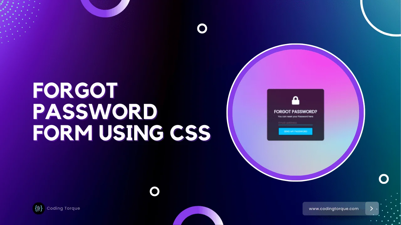 forgot password form using html and css with source code