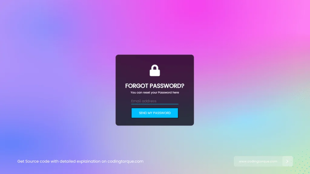 forgot password form using html and css with source code