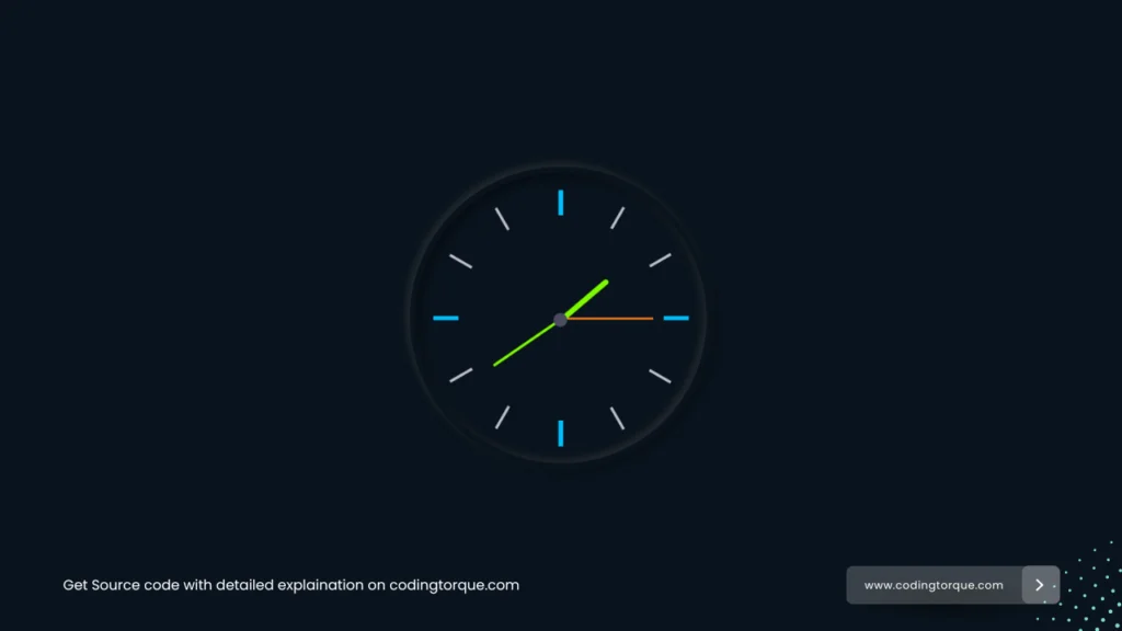 neomorphic analog clock using javascript with source code