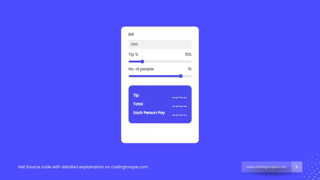 tip calculator using javascript with source code