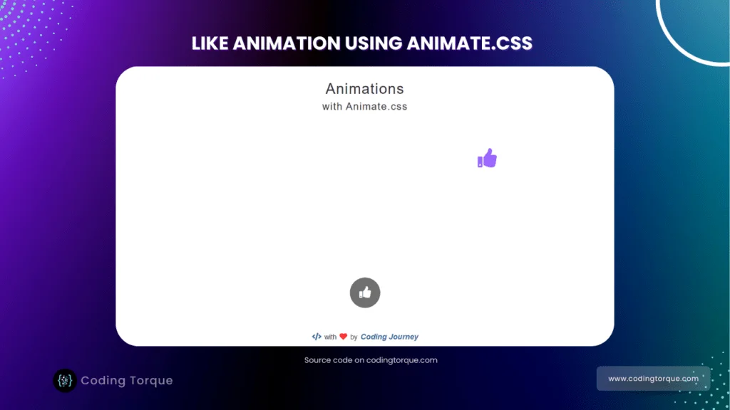 like animation using html css and js with source code