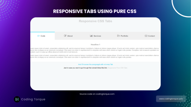 responsive tabs using pure css with source code