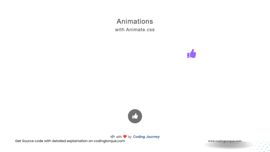 like animation using html css and js with source code