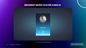 music player card ui using html css and javascript with source code