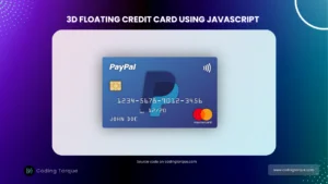 3d floating card using javascript with source code