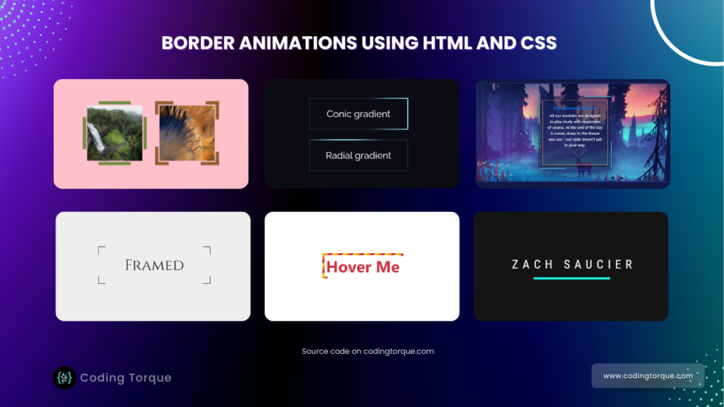 border animations using html and css with source code