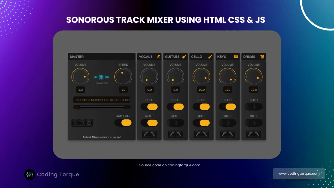 sonorous track mized using javascript with source code