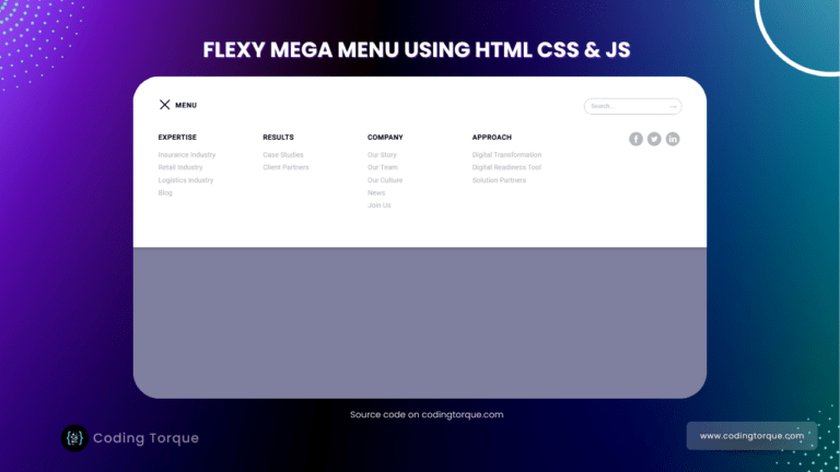 flexy mega menu using javascript with source code