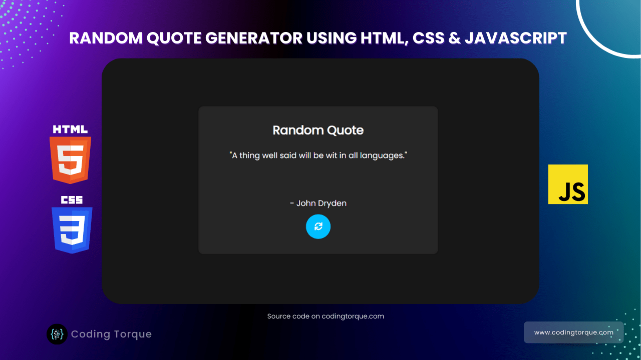 random quote generator using javascript with source code