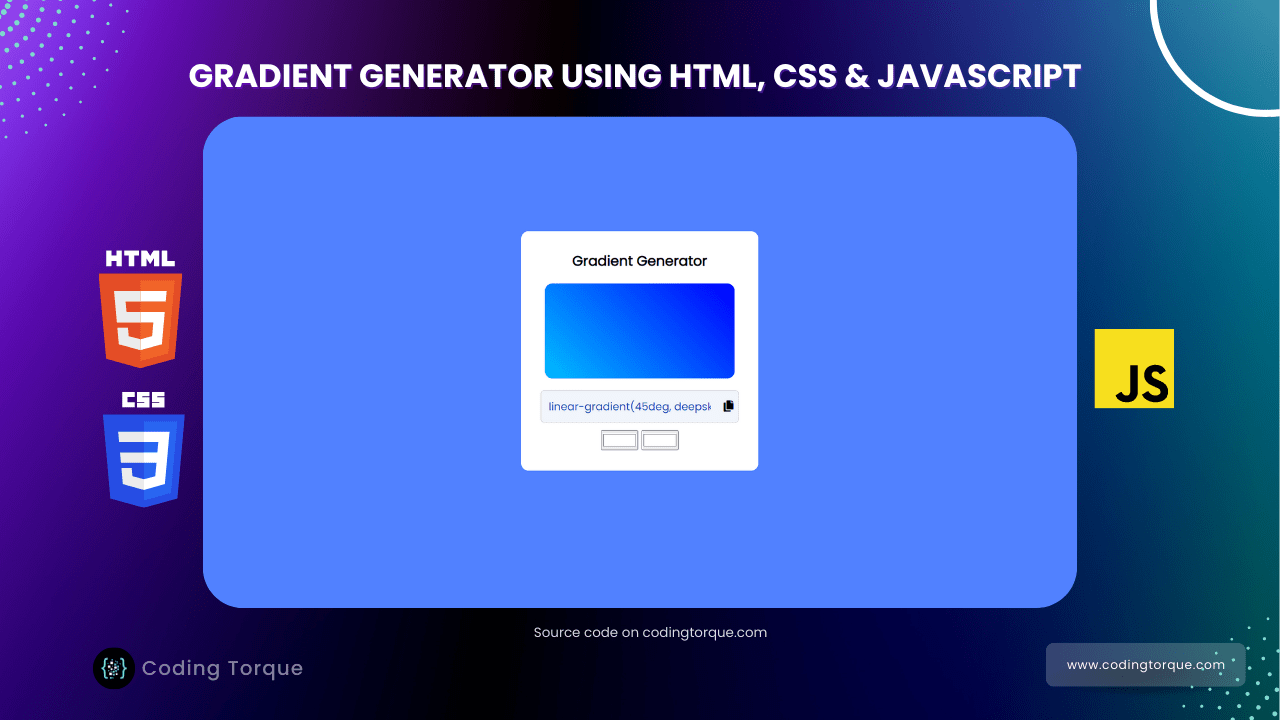 Gradient Color Generator using HTML, CSS and JavaScript - Coding