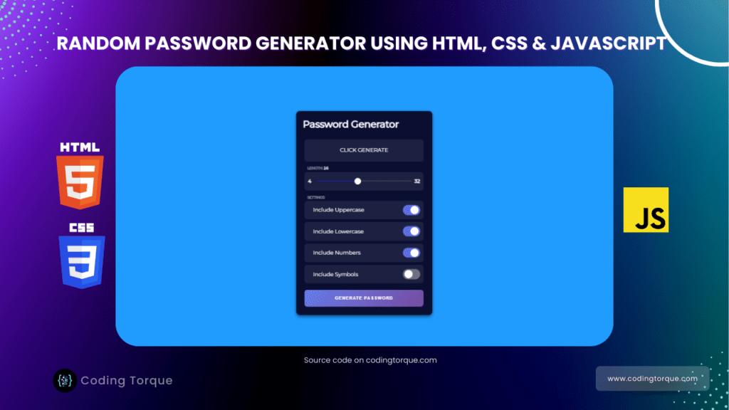 random password generator using javascript with source code