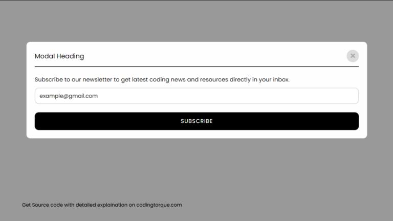 Custom Modal using HTML, CSS and JavaScript - Coding Torque » Coding Torque