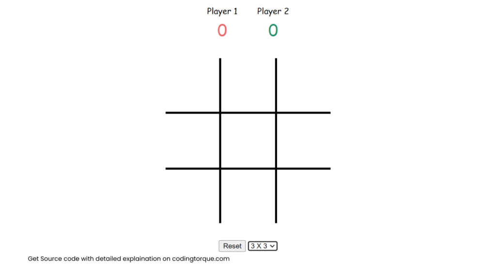 tic tac toe game using javascript with source code