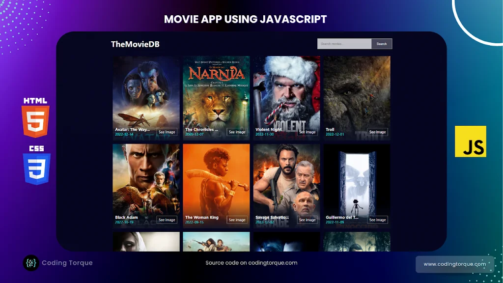 movie review system project in html and css