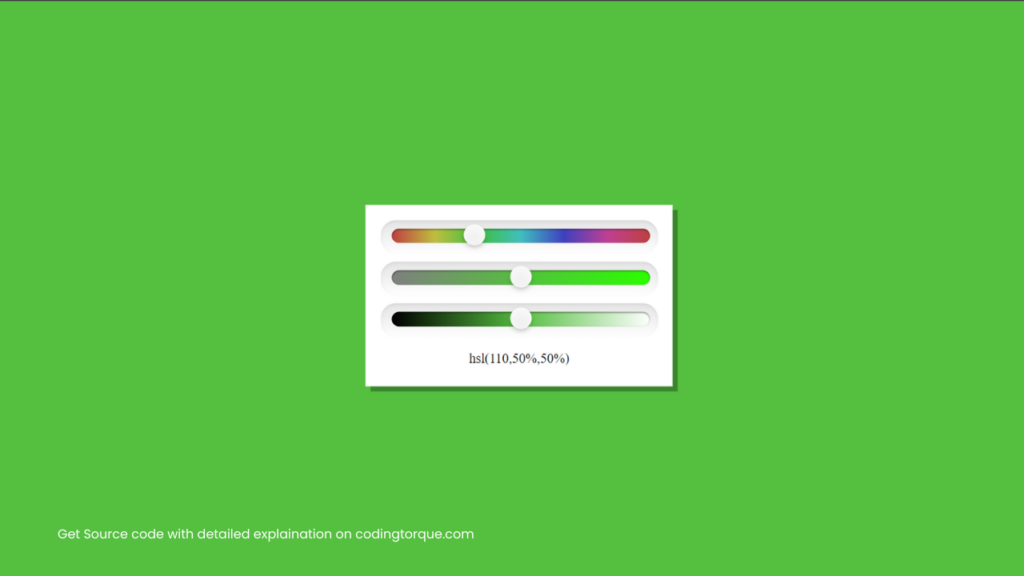 HSL Color Generator using HTML, CSS and JavaScript with Source Code