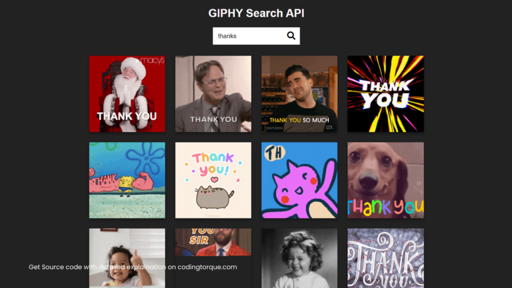 GIF Search App using JavaScript with Source Code