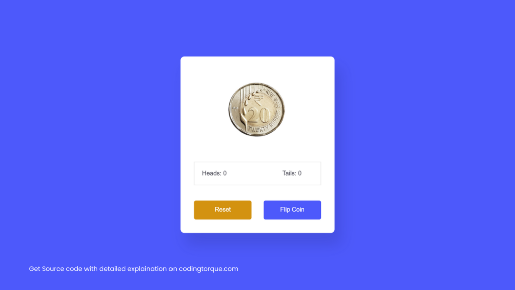 Coin Toss Game using JavaScript with Source Code