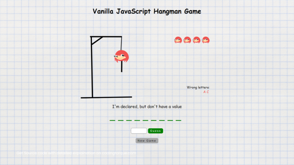 Hangman Game using HTML, CSS and JavaScript (Source Code) 