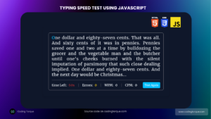 Speed Typing Test using javascript
