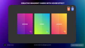 creative gradient cards using html and css with hover effect