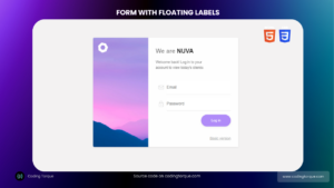 form with floating labels using html and css
