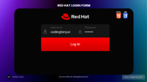 redhat login form using html and css