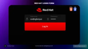 redhat login form using html and css