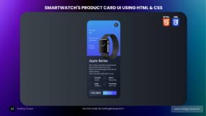 smartwatch product card using html and css