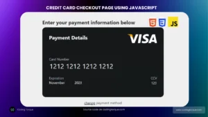 Checkout credit card page using HTML, CSS and JavaScript