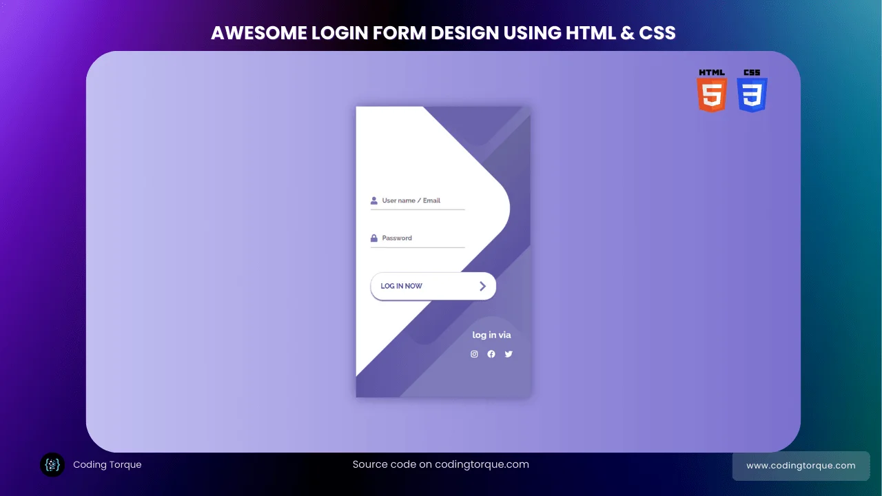 login form using html and css