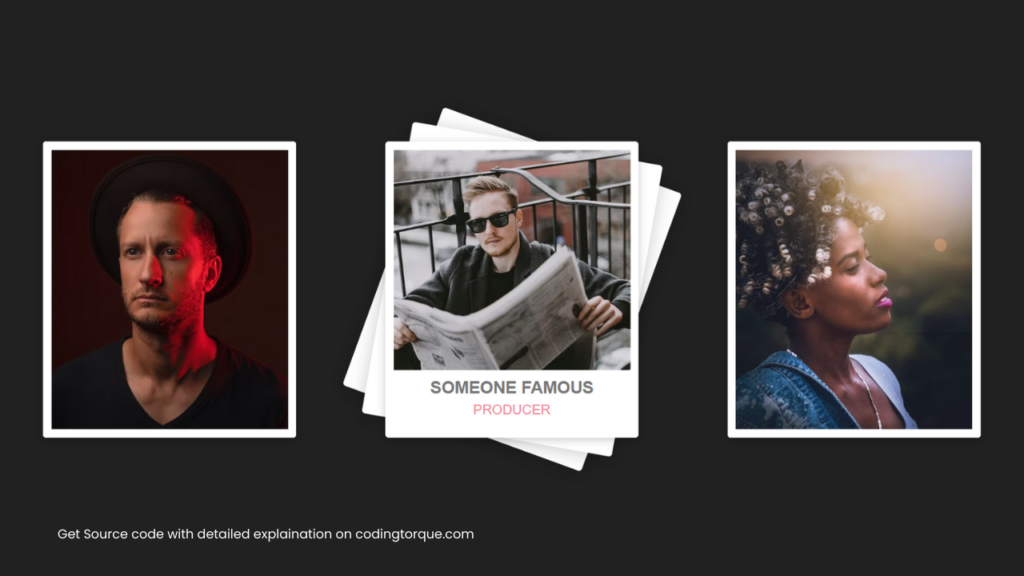 layered profile card with hover effect using html and css