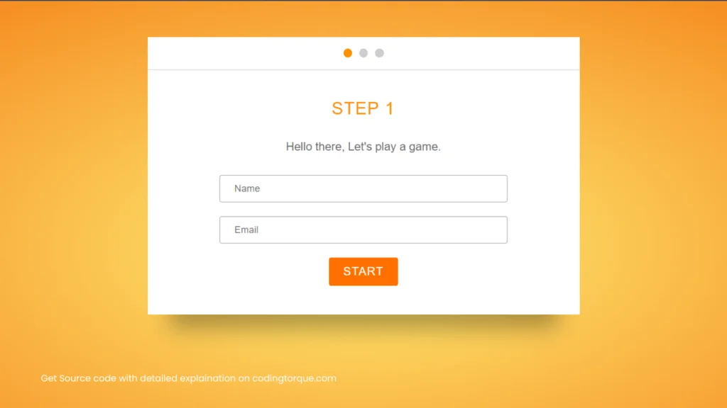 Step by step form validation using HTML, CSS and JavaScript