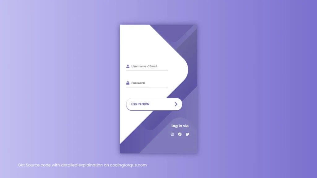 login form using html and css