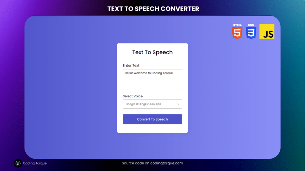 text to speech converter using javascript
