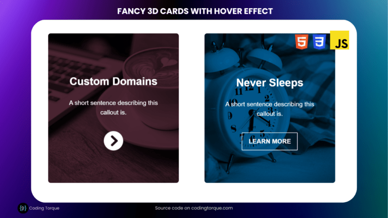 3d fancy cards using html and css