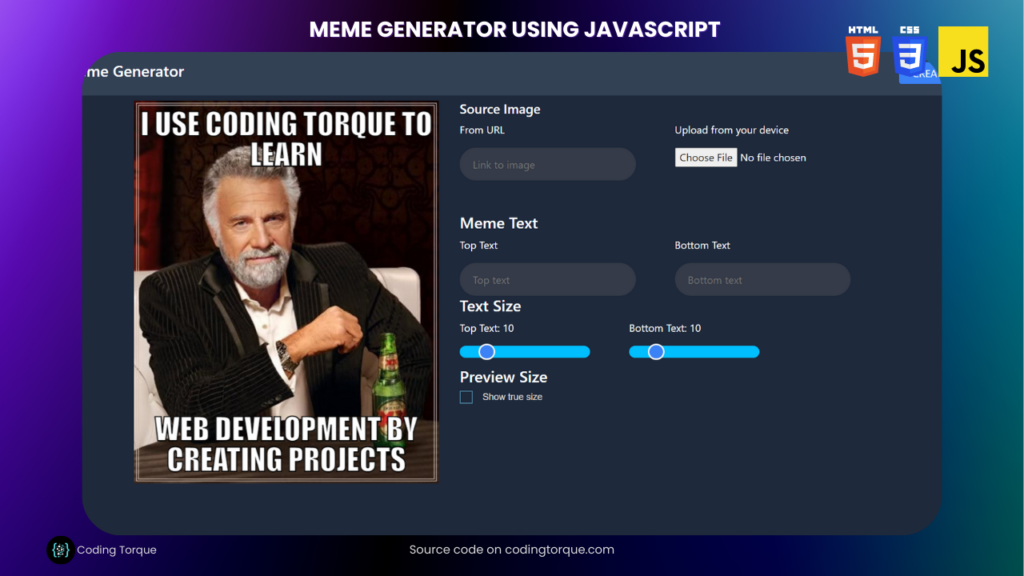 Meme Generator using JavaScript