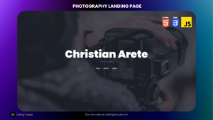 photography landing page using javascript