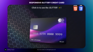 Responsive Glittery Credit Card using HTML and CSS
