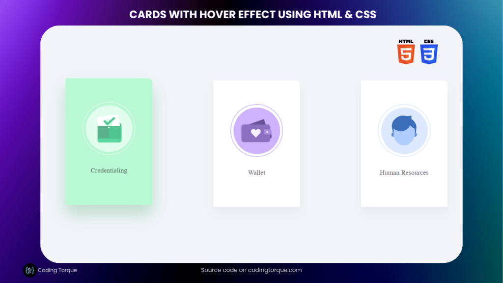 ec cards with hover effect using html and css