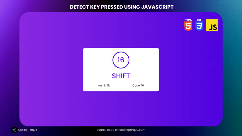 detect key pressed using javascript
