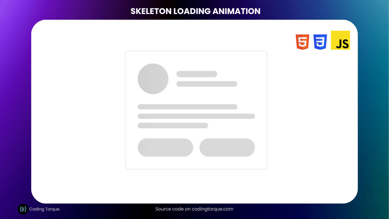 skeleton loading animation using html and css
