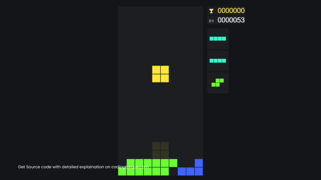 tetris game using vanilla javascript