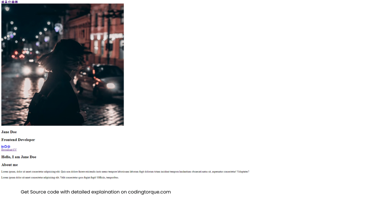 Personal Portfolio Website using HTML and CSS » Coding Torque