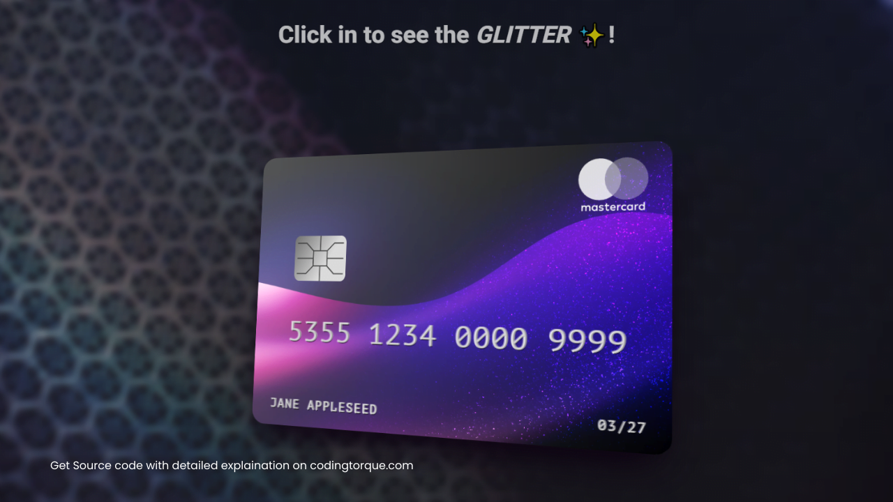 Responsive Glittery Credit Card Using Html And Css » Coding Torque