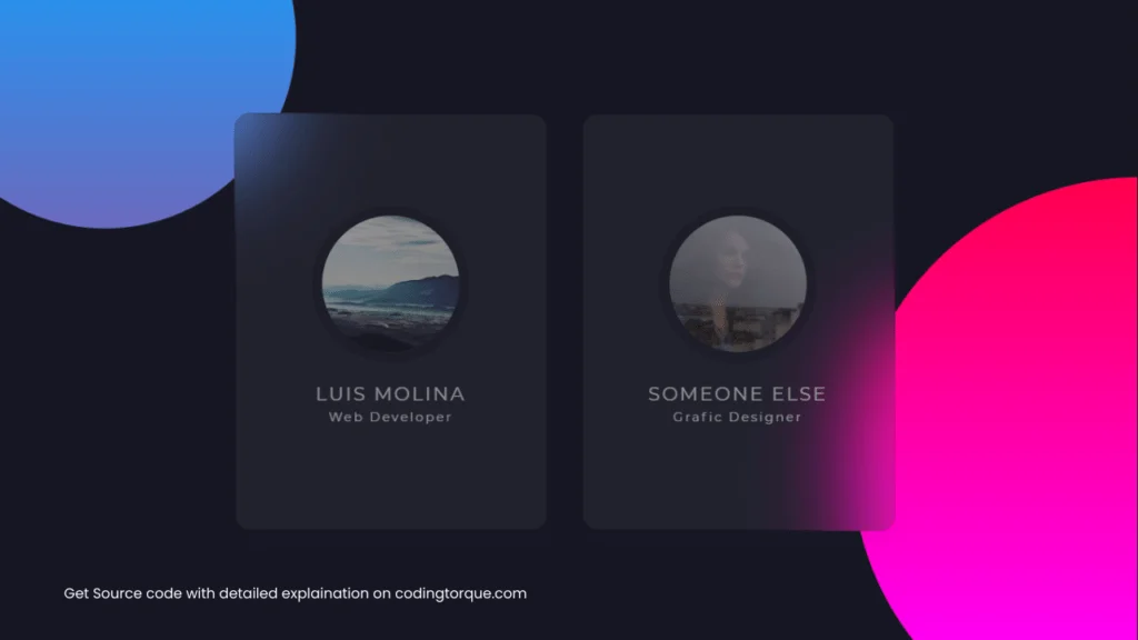 CSS Glassmorphism Cards with Hover Effects