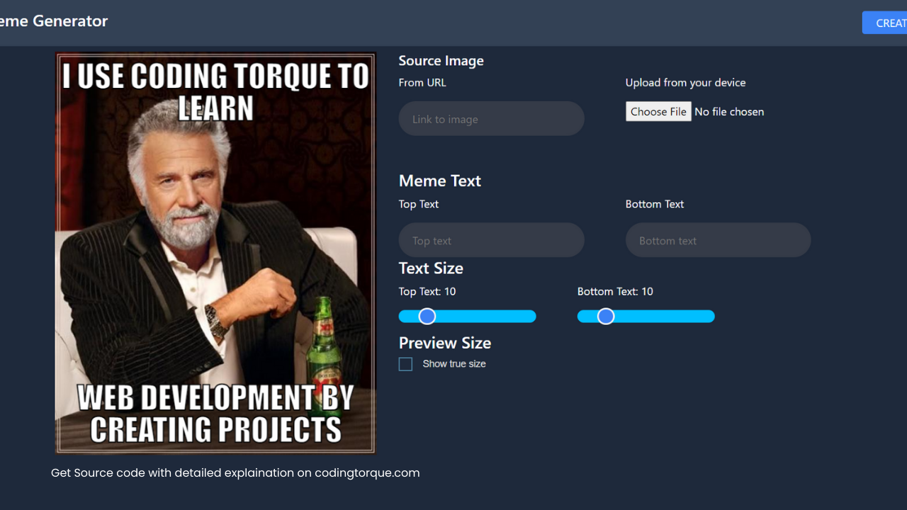 Meme Generator using JavaScript » Coding Torque