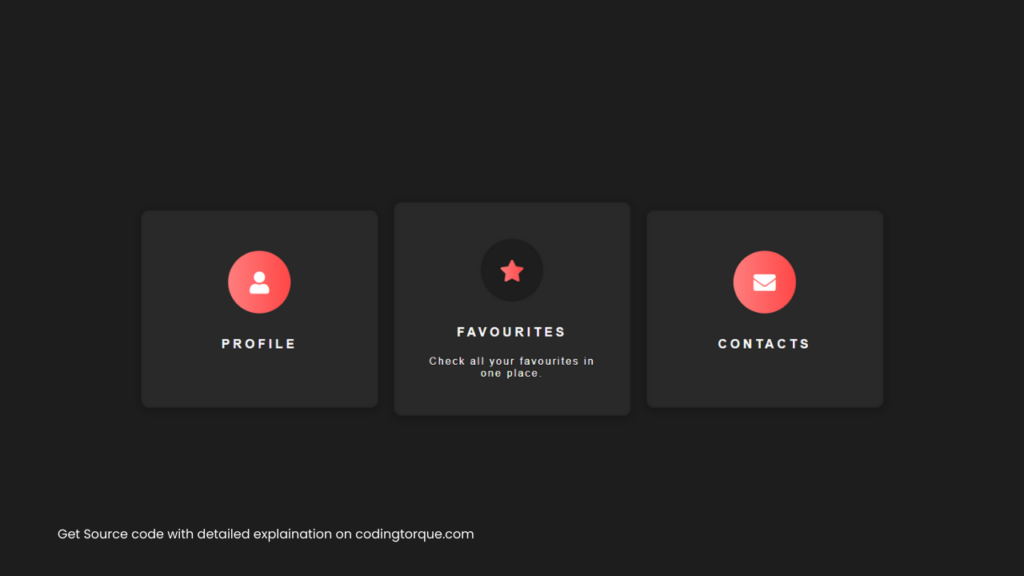 cards with hover effect using html and css